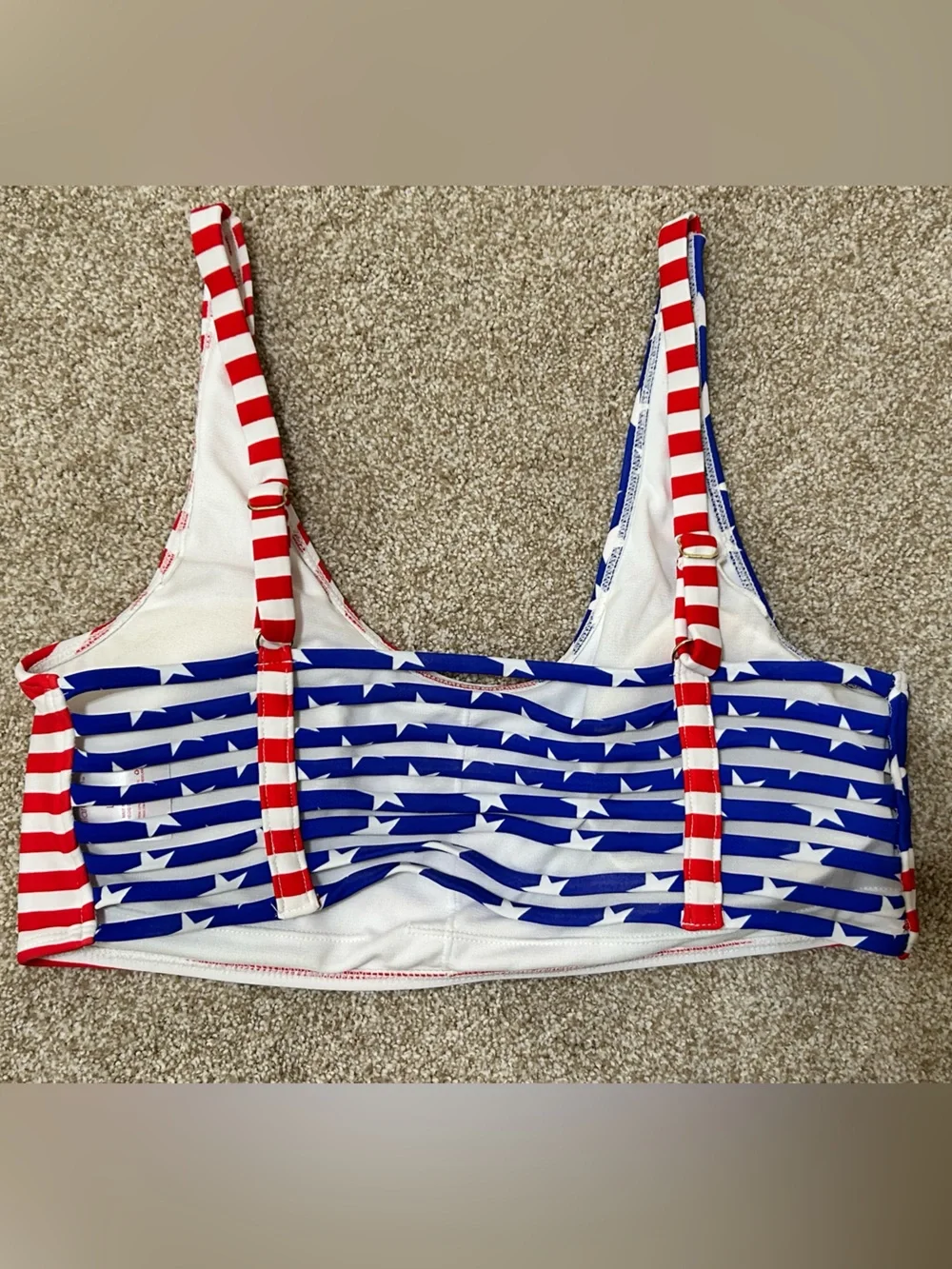Xhilaration Red, White & Blue Striped Bikini Top americana july 4th celebration - Picture 2 of 5